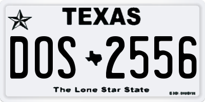 TX license plate DOS2556