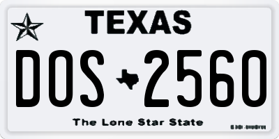 TX license plate DOS2560