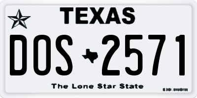 TX license plate DOS2571