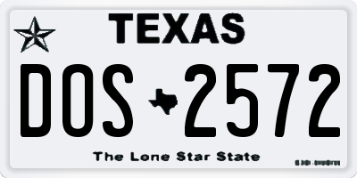 TX license plate DOS2572