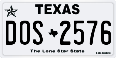TX license plate DOS2576