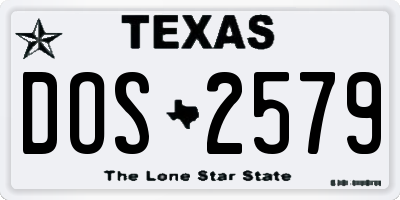 TX license plate DOS2579