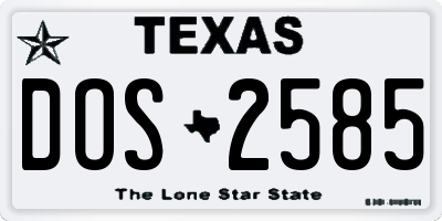 TX license plate DOS2585