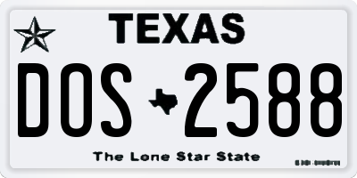 TX license plate DOS2588