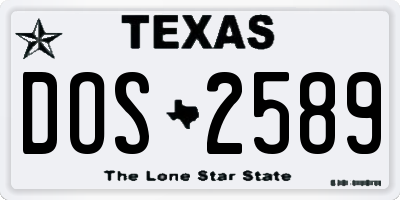 TX license plate DOS2589