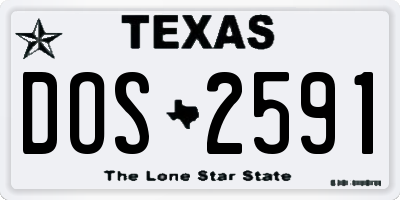 TX license plate DOS2591