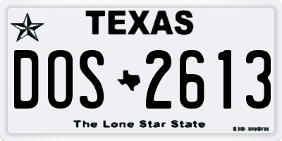 TX license plate DOS2613