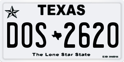 TX license plate DOS2620