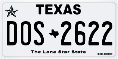 TX license plate DOS2622