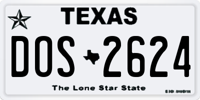 TX license plate DOS2624