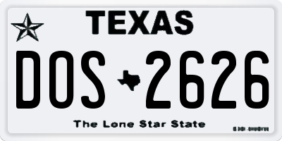 TX license plate DOS2626