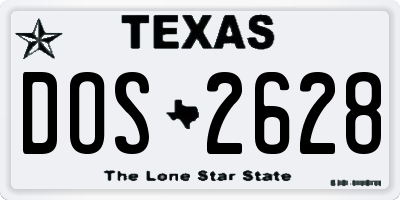 TX license plate DOS2628