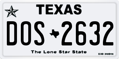 TX license plate DOS2632
