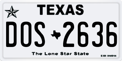 TX license plate DOS2636