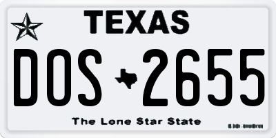 TX license plate DOS2655