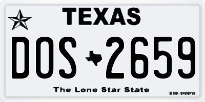 TX license plate DOS2659