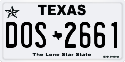 TX license plate DOS2661