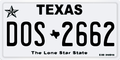 TX license plate DOS2662