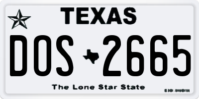 TX license plate DOS2665