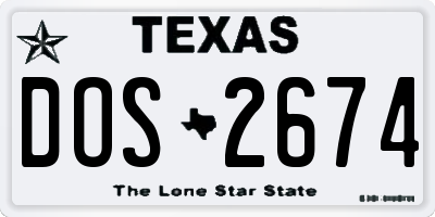 TX license plate DOS2674