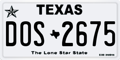 TX license plate DOS2675