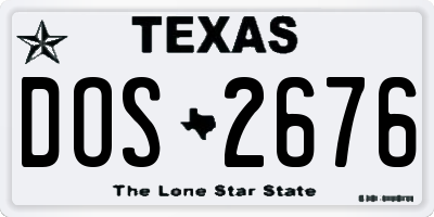 TX license plate DOS2676