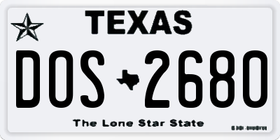 TX license plate DOS2680