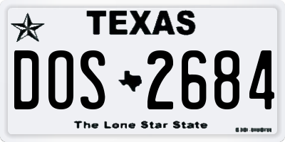 TX license plate DOS2684