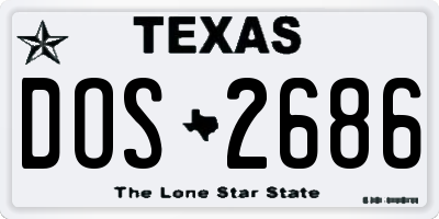 TX license plate DOS2686
