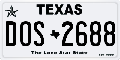 TX license plate DOS2688