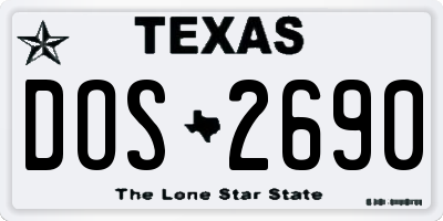 TX license plate DOS2690