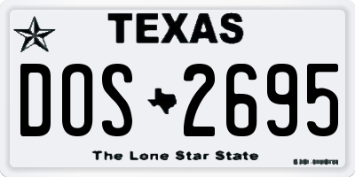 TX license plate DOS2695