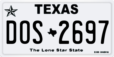 TX license plate DOS2697
