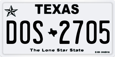 TX license plate DOS2705