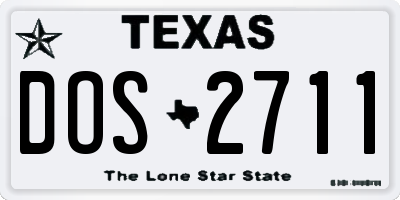 TX license plate DOS2711