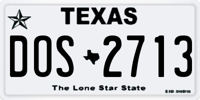 TX license plate DOS2713