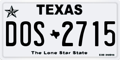 TX license plate DOS2715