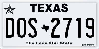 TX license plate DOS2719