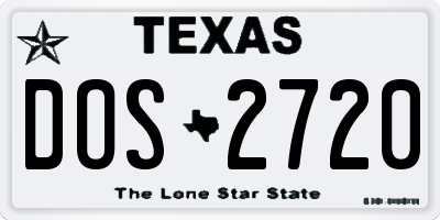 TX license plate DOS2720