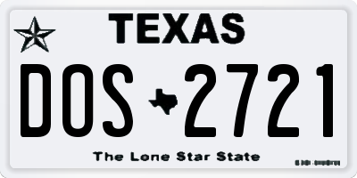 TX license plate DOS2721
