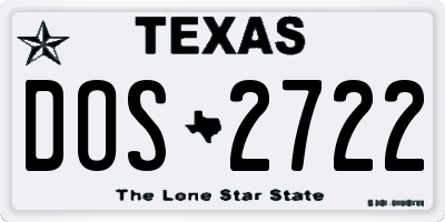 TX license plate DOS2722