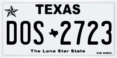 TX license plate DOS2723