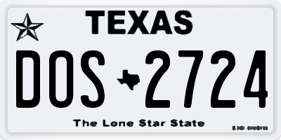 TX license plate DOS2724
