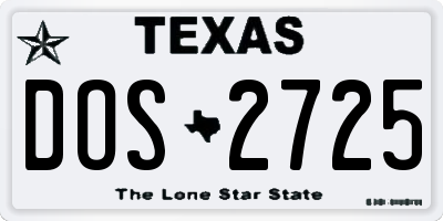 TX license plate DOS2725
