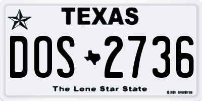 TX license plate DOS2736