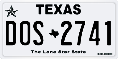 TX license plate DOS2741