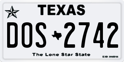 TX license plate DOS2742