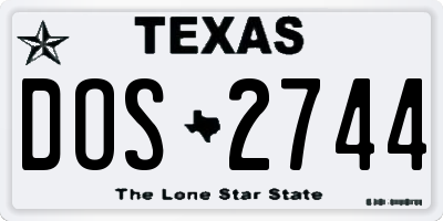TX license plate DOS2744