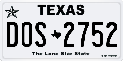 TX license plate DOS2752