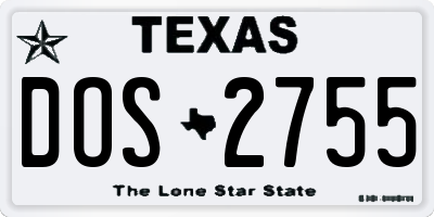 TX license plate DOS2755